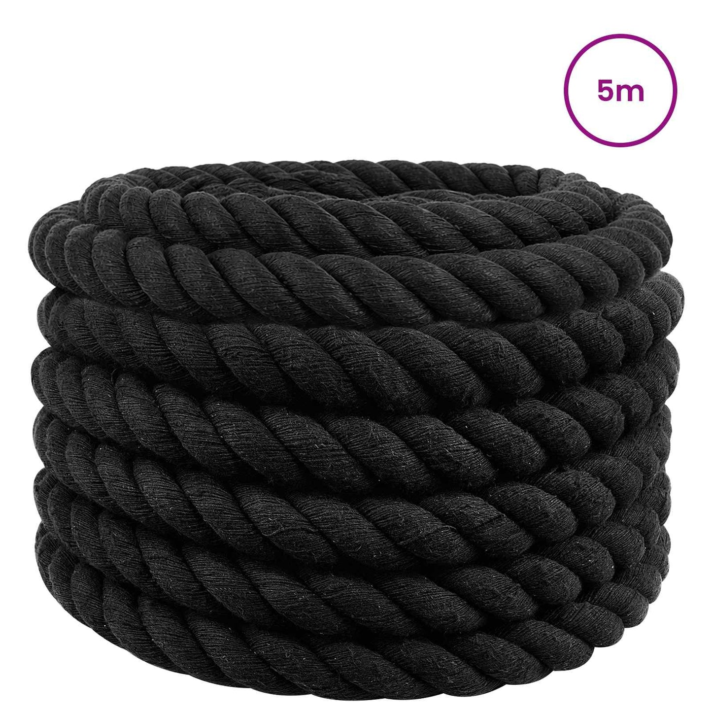 Rope Black 6 x 6 x 500 cm Cotton
