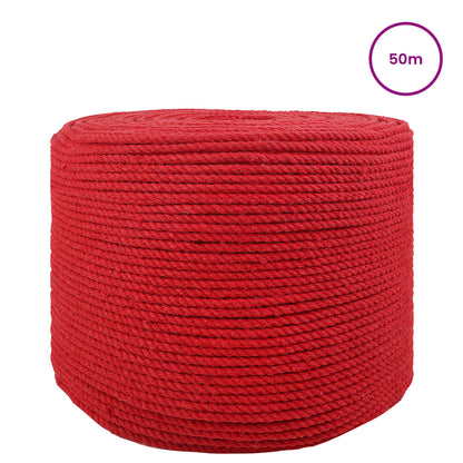 Rope Red 0.8 x 0.8 x 5000 cm Cotton