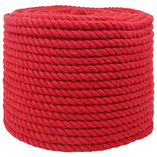 Cotton Rope 10 mm 100 m Red 100% Cotton