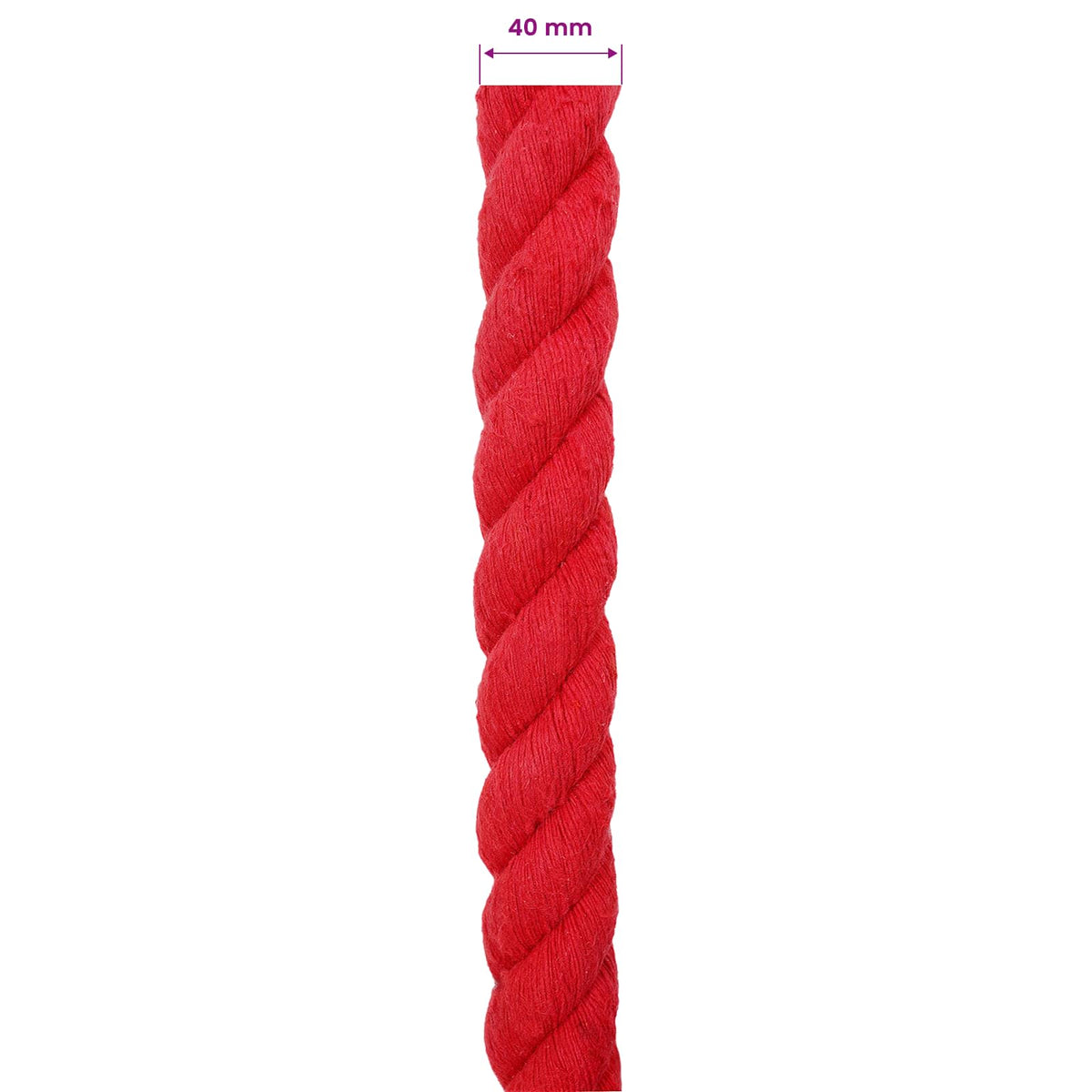 Cotton Rope 40 mm 10 m Red 100% Cotton