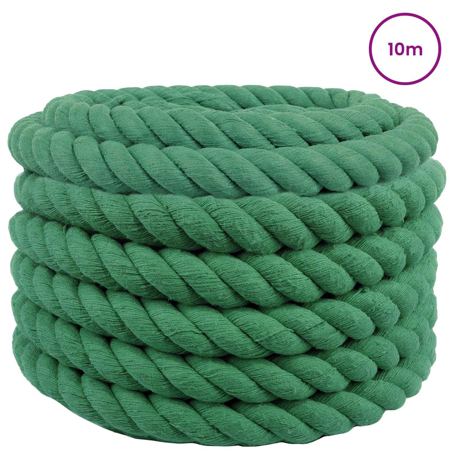 Rope Green 6 x 6 x 1000 cm Cotton