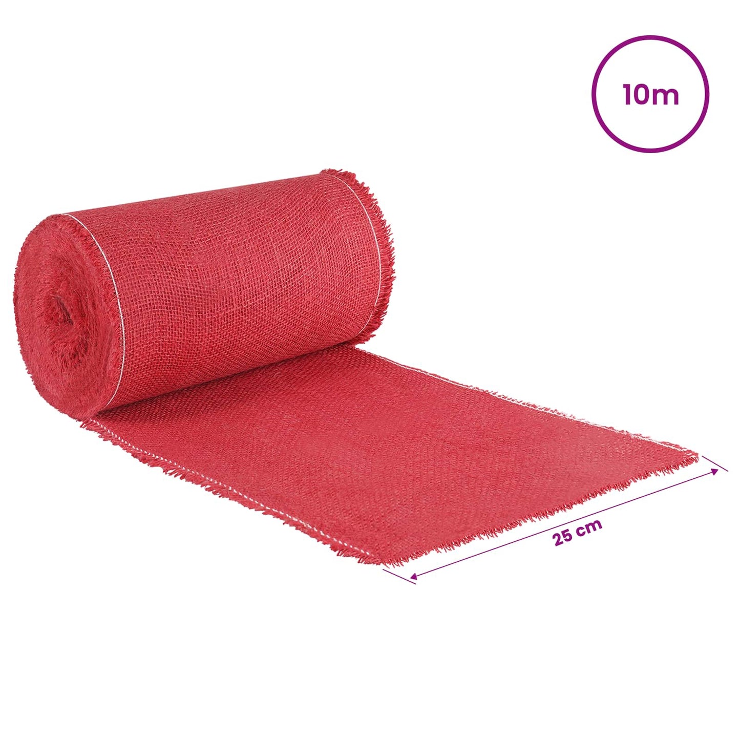 Jute Roll 25 x 1000 cm Red