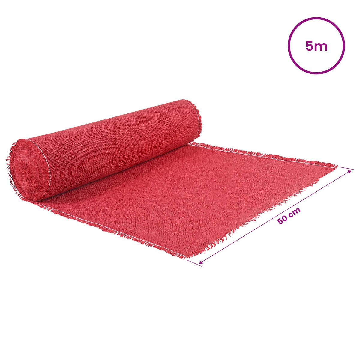 Jute Roll 50 x 500 cm Red