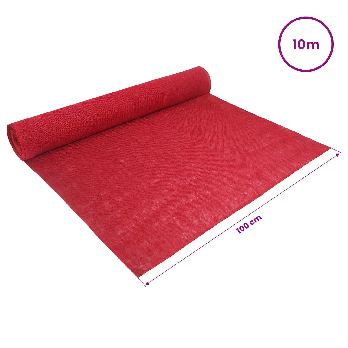 Jute Roll 100 x 1000 cm Red