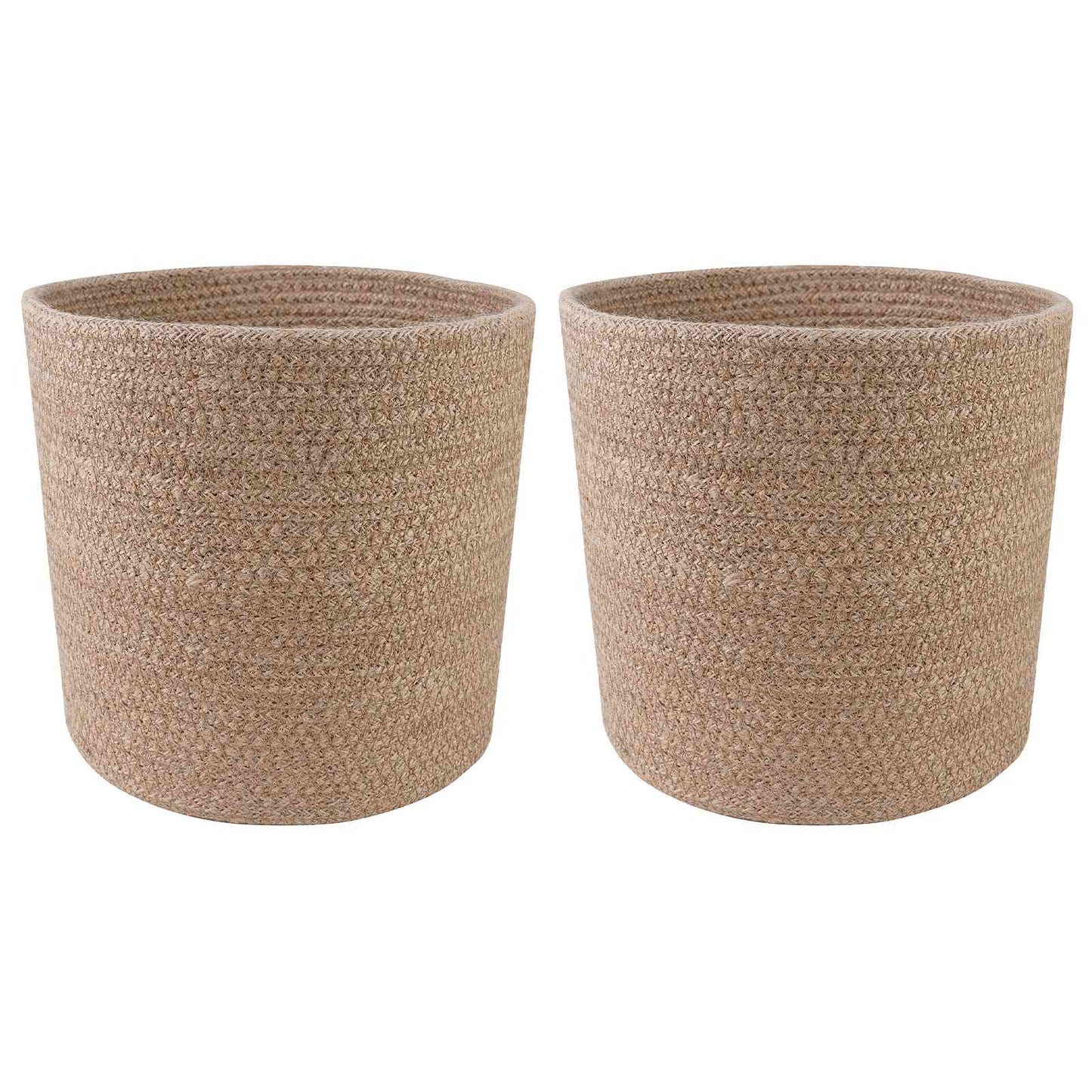 Plant Pot Set 2 pcs Natural Ø 21 x 21 cm 100% Tossa Jute