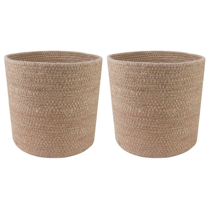 Plant Pot Set 2 pcs Natural Ø 21 x 21 cm 100% Tossa Jute