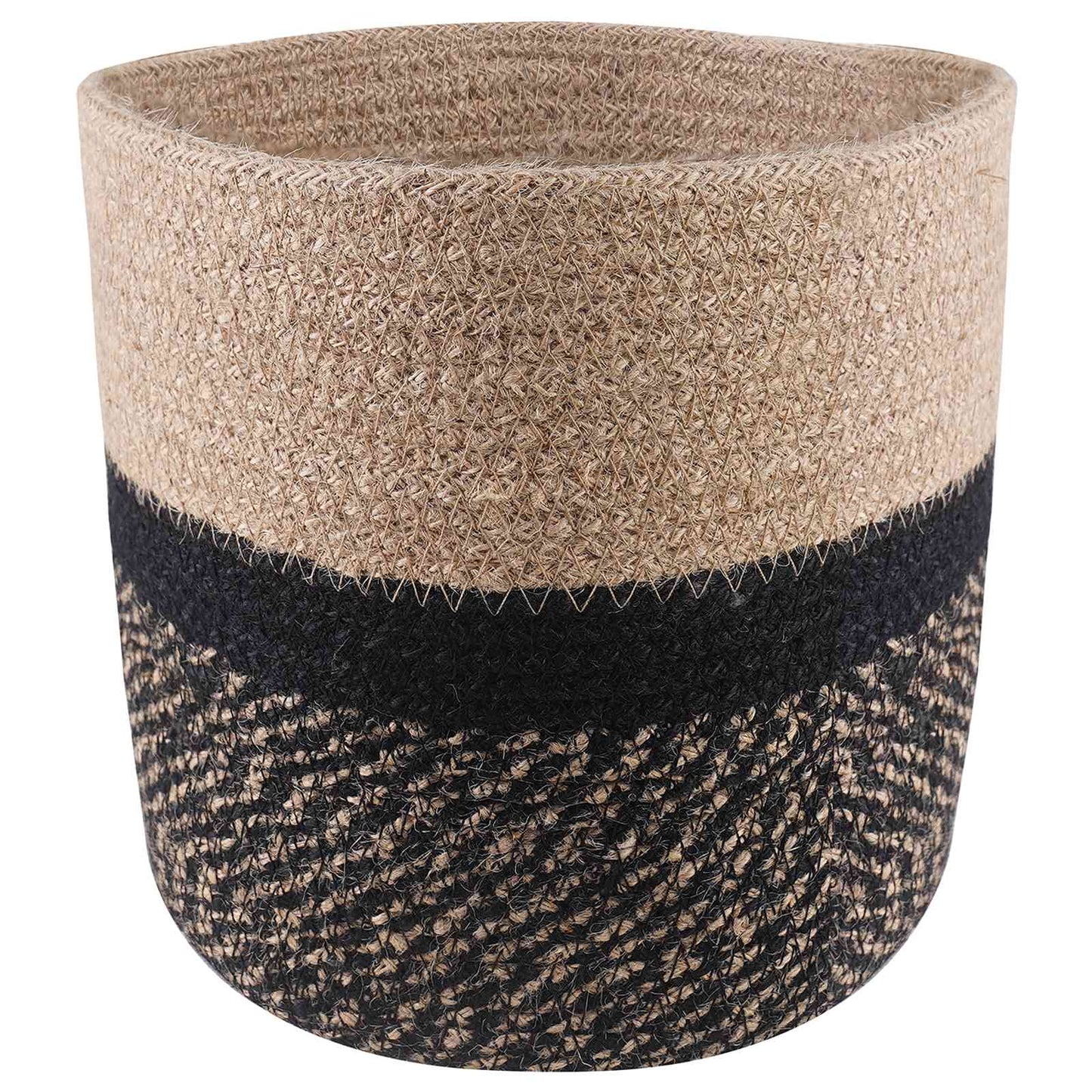 Plant Pot Set 2 pcs Natural and Black Ø 28 x 28 cm