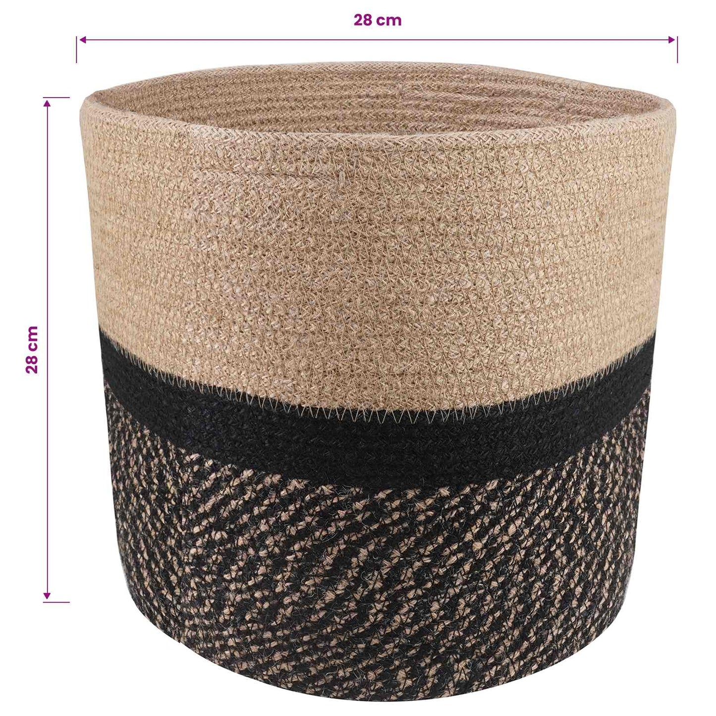 Plant Pot Set 2 pcs Natural and Black Ø 28 x 28 cm