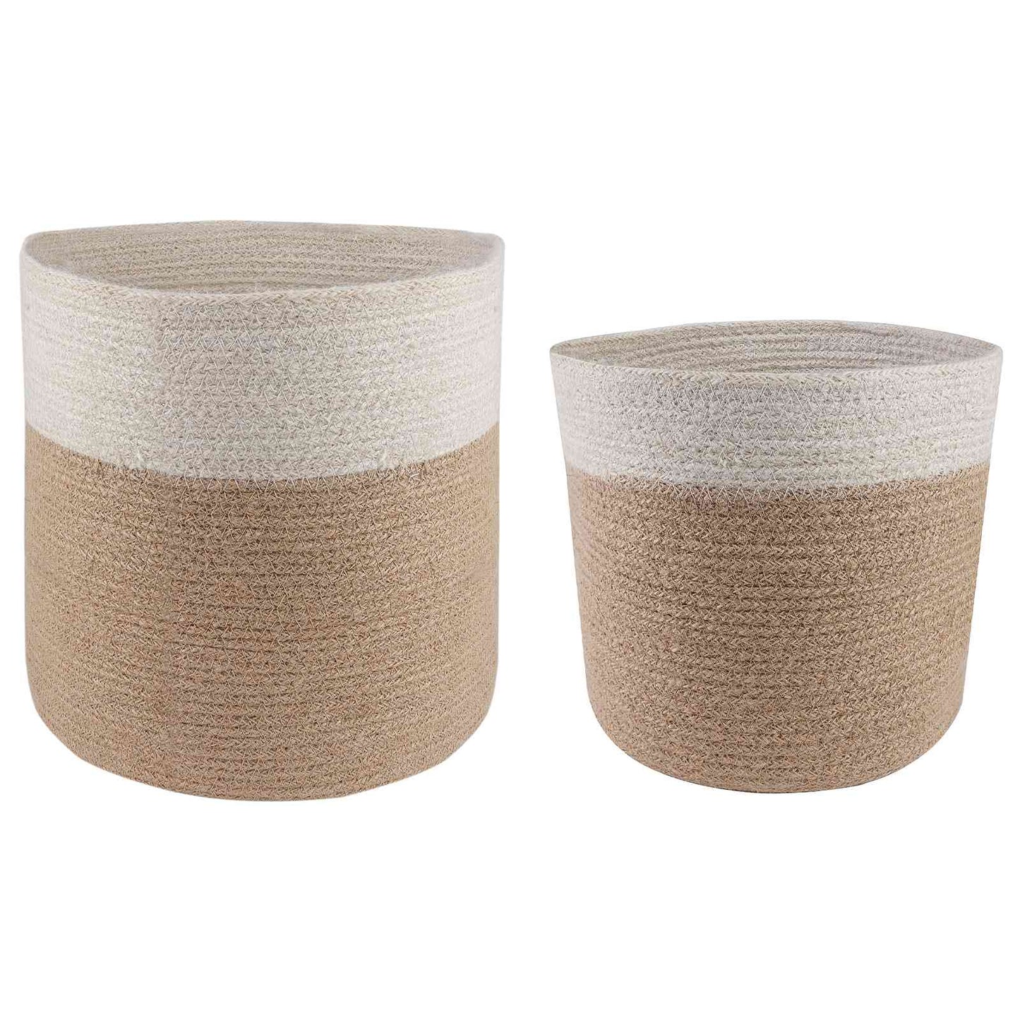 Plant Pot Set 2 pcs Natural and White Ø 28 x 28 cm