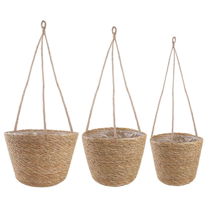 Seagrass Plant Baskets 3 pcs Natural Ø26 x 19 cm 100% Seagrass
