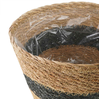 Seagrass Plant Baskets 3 pcs Natural and Black Ø26 x 19 cm
