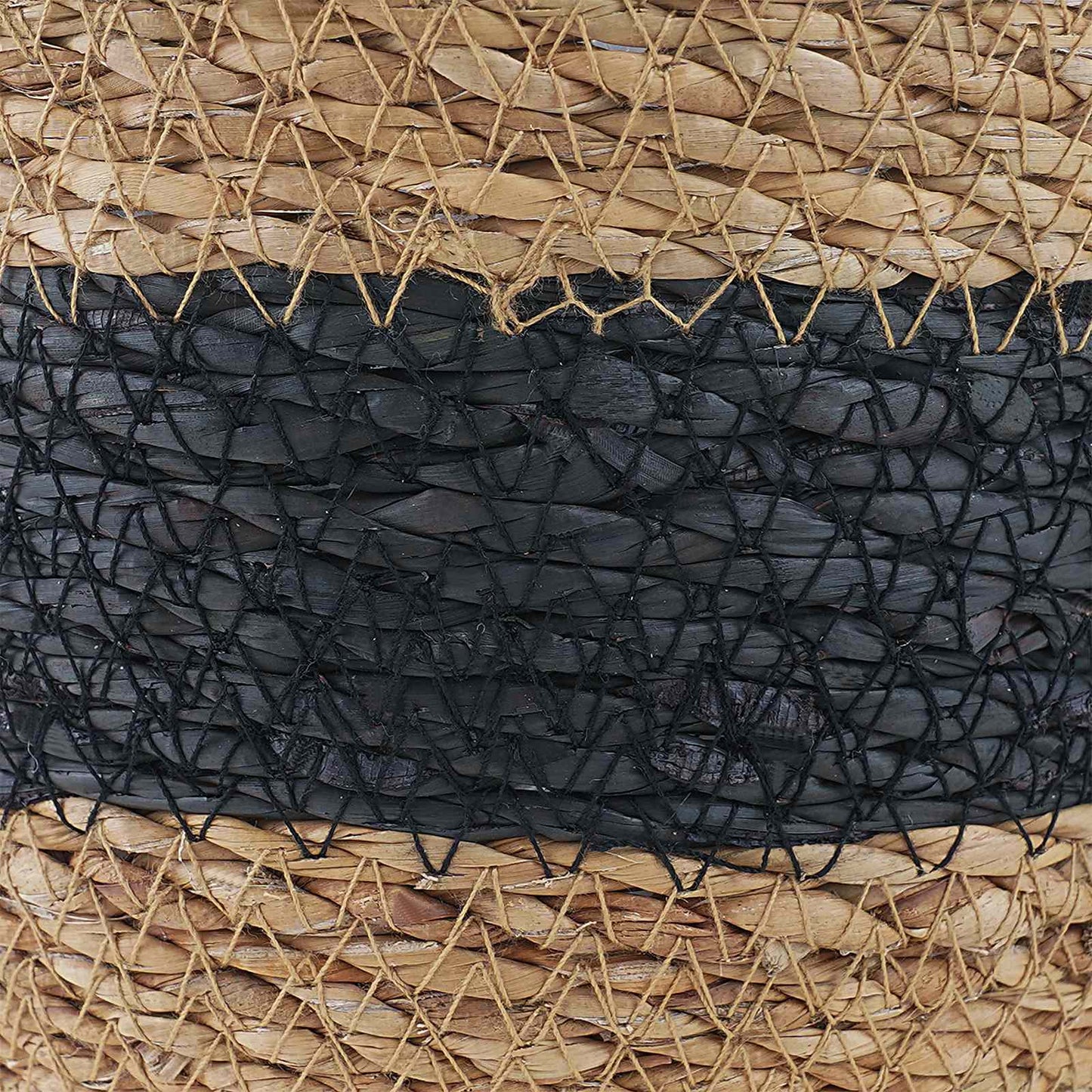 Seagrass Plant Baskets 3 pcs Natural and Black Ø26 x 19 cm