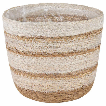 Seagrass Plant Baskets 3 pcs Natural,White and Beige