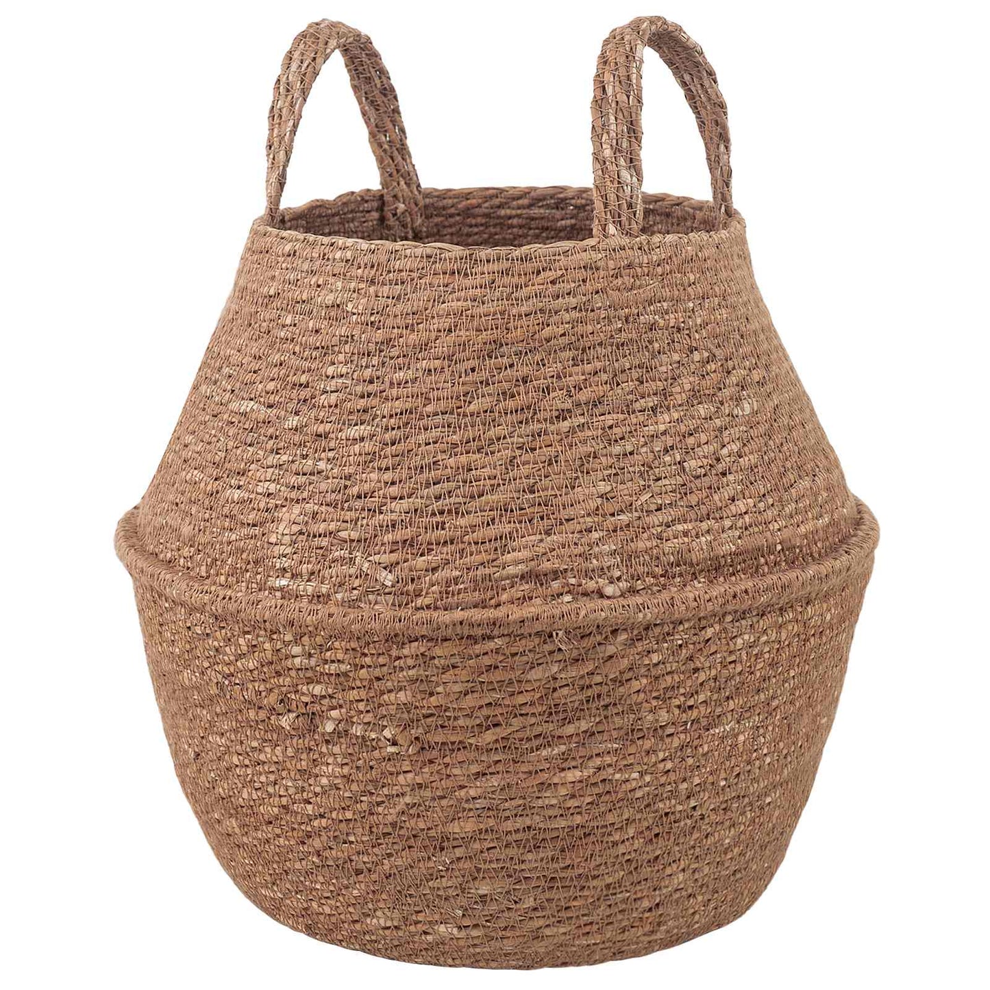 Plant Pot with Handles Natural Ø 22 x 20 cm 100% Seagrass