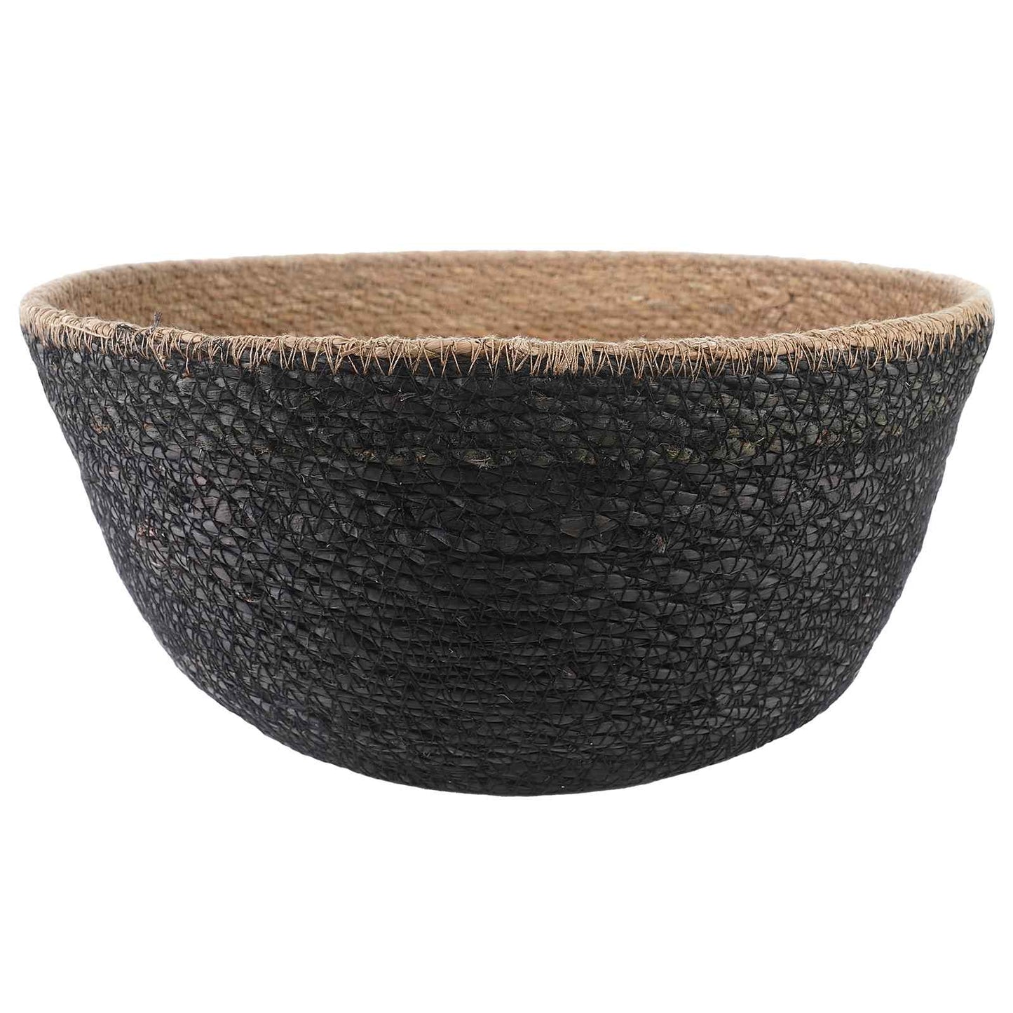 Plant Pot with Handles 2 pcs Black Ø 32 x 32 cm 100% Seagrass