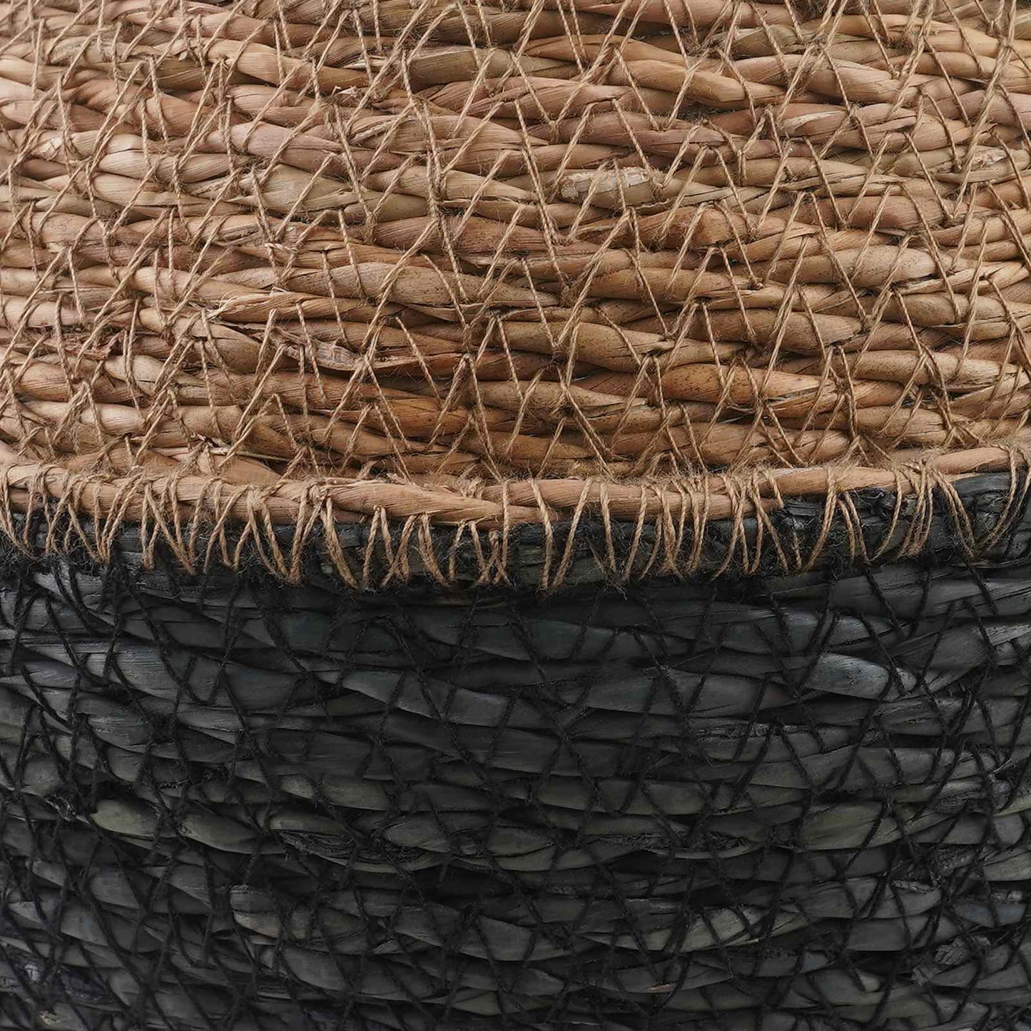 Plant Pot with Handles 2 pcs Black Ø 32 x 32 cm 100% Seagrass