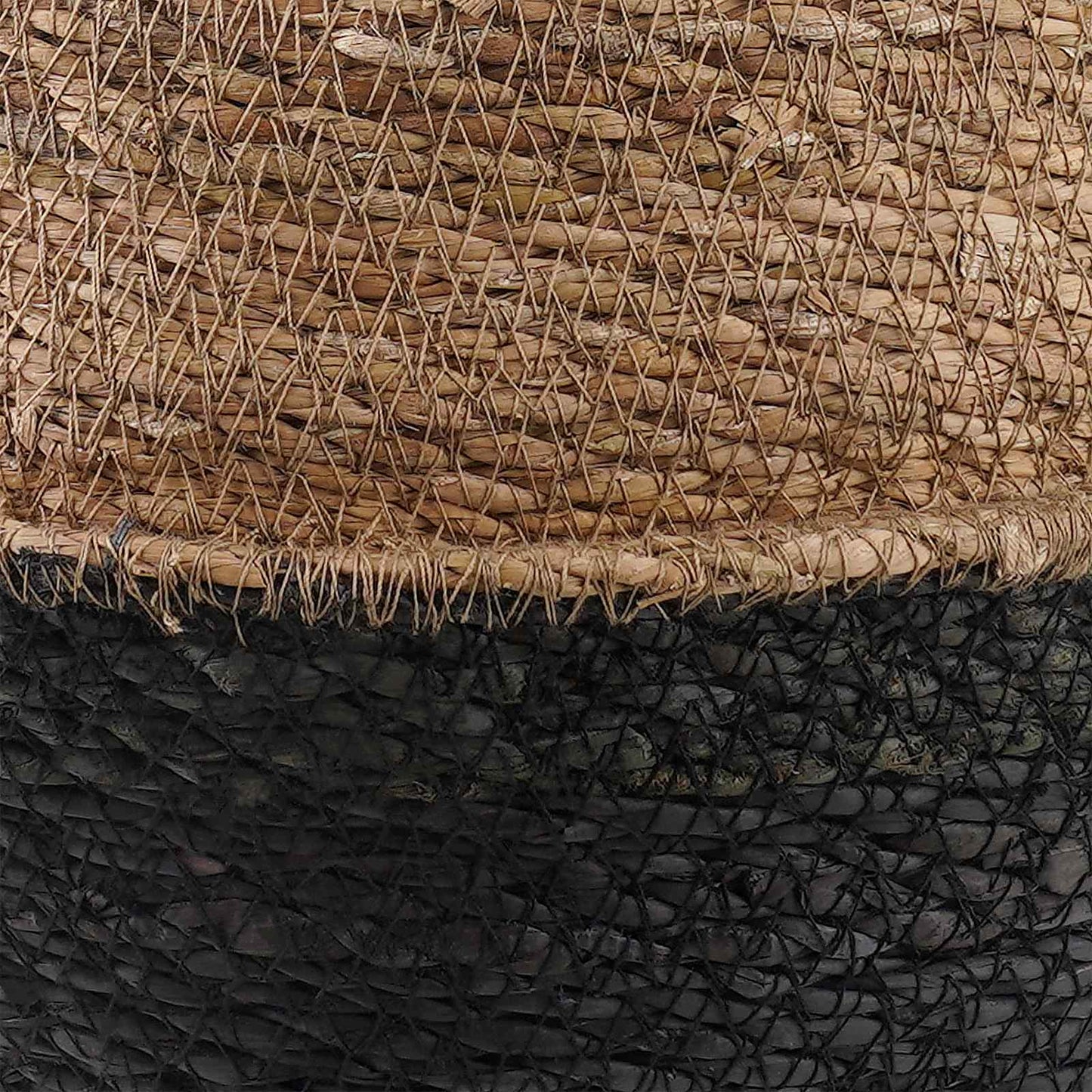 Plant Pot with Handles Black Ø 45 x 36 cm 100% Seagrass