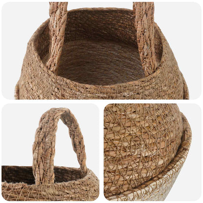 Plant Pot with Handles White Ø 22 x 20 cm 100% Seagrass
