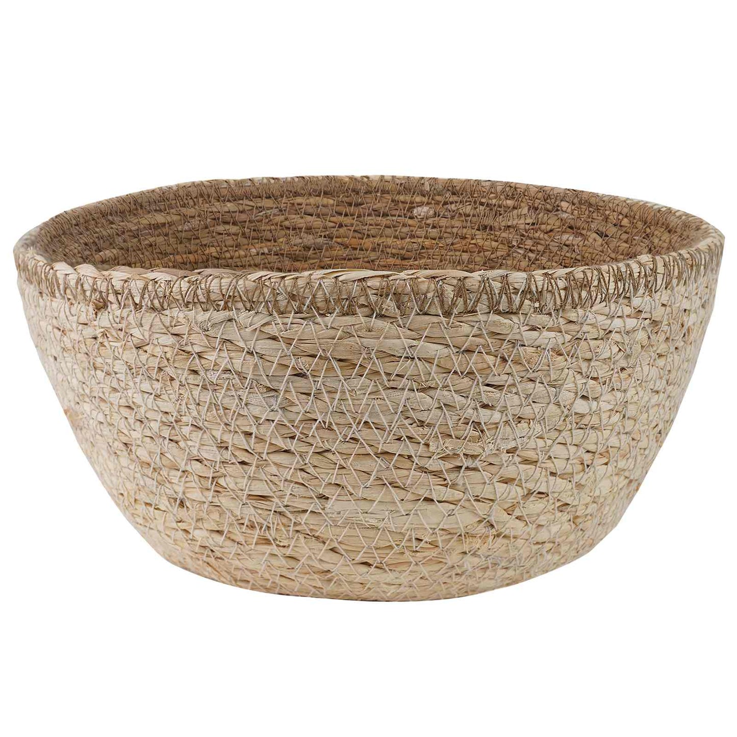 Plant Pot with Handles White Ø 22 x 20 cm 100% Seagrass
