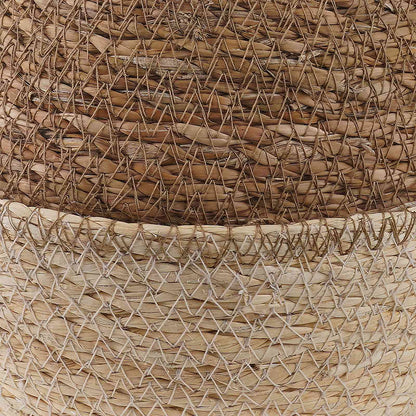Plant Pot with Handles 2 pcs White Ø 22 x 20 cm 100% Seagrass