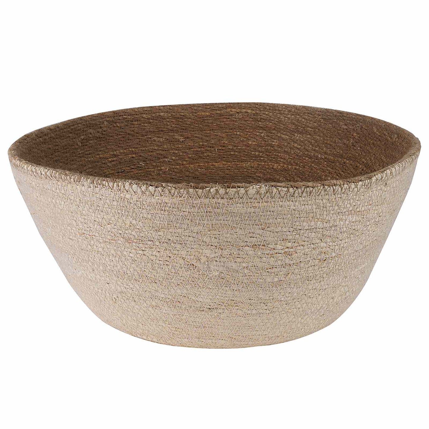 Plant Pot with Handles White Ø 32 x 32 cm 100% Seagrass