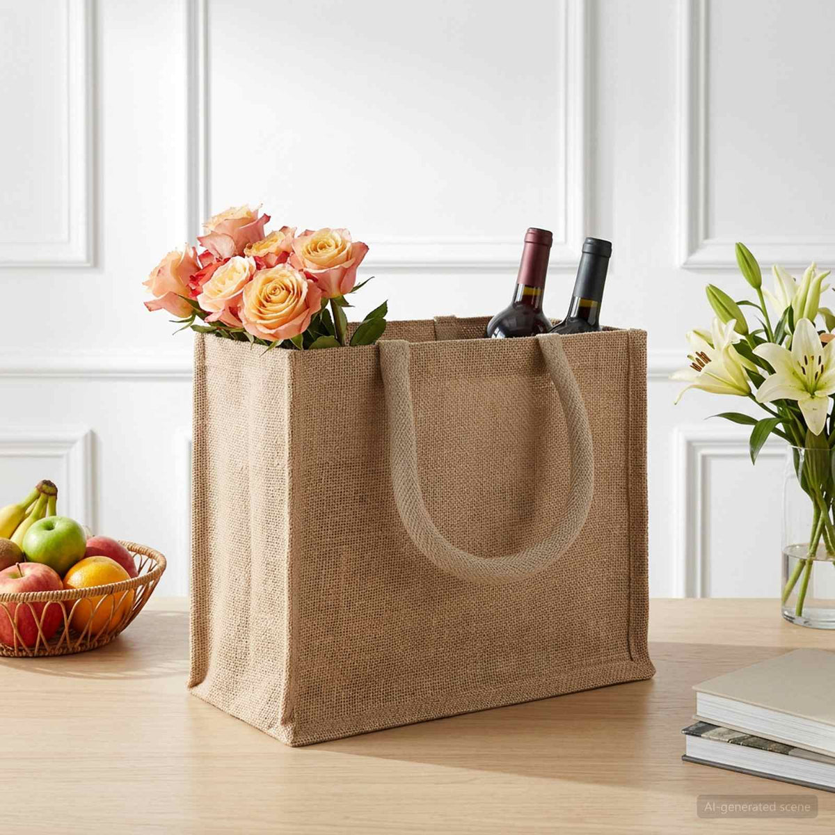 Jute Handbags 5 Natural 26 x 22 x 14 cm 100% Tossa Jute