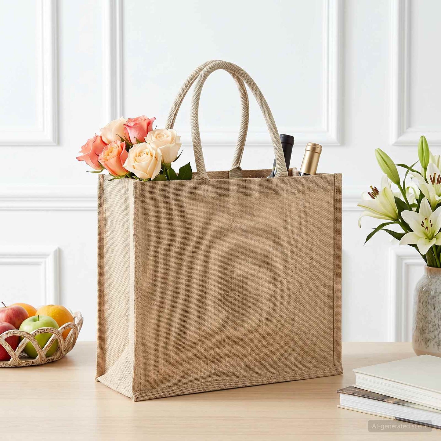 Jute Handbags 50 Natural 42 x 33 x 19 cm 100% Tossa Jute