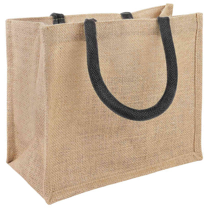 Jute Handbags 5 Natural and Black 26 x 22 x 14 cm