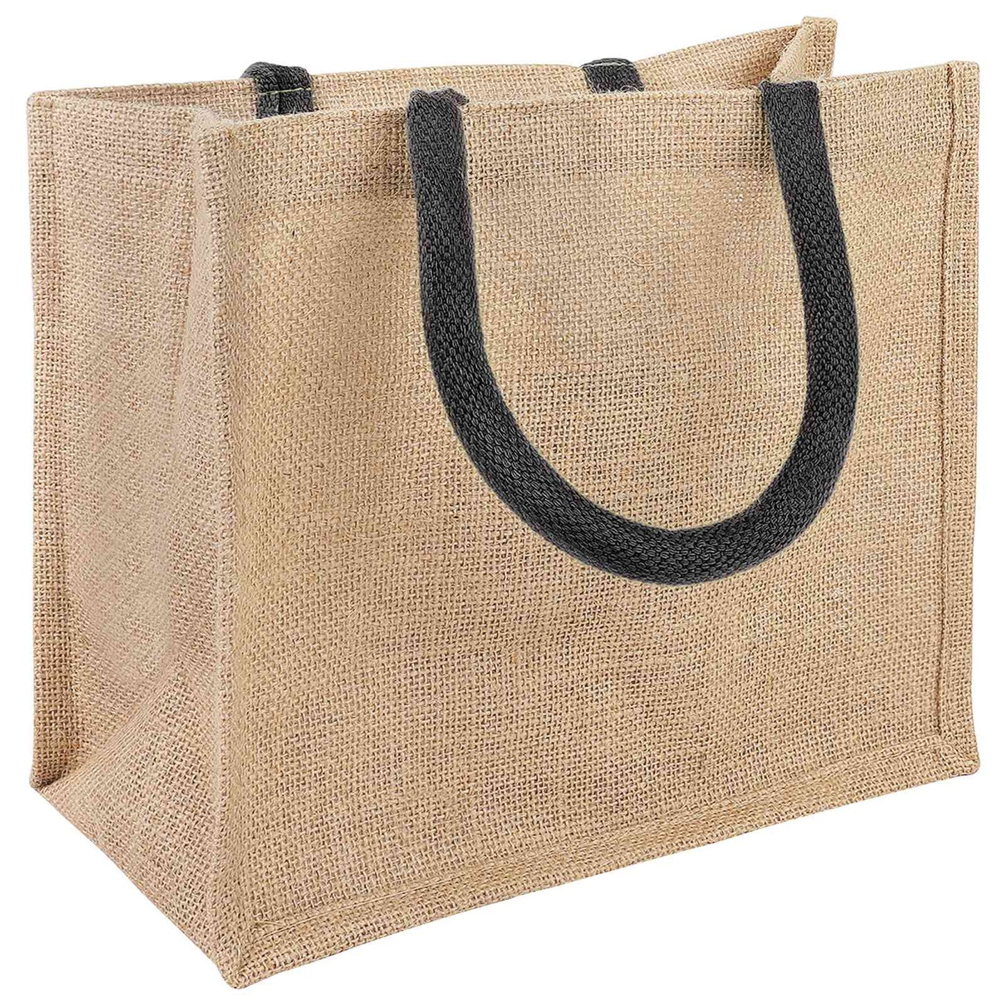 Jute Handbags 50 Natural and Black 26 x 22 x 14 cm
