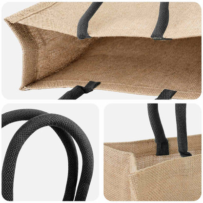 Jute Handbags 5 Natural and Black 42 x 33 x 19 cm