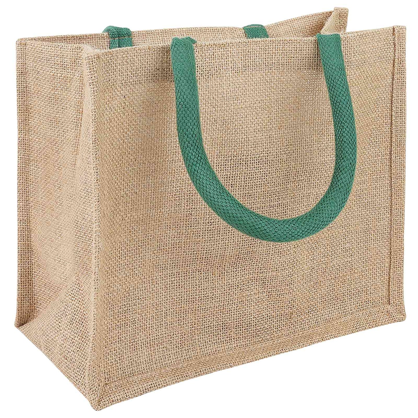 Jute Handbags 10 Natural and Green 26 x 22 x 14 cm