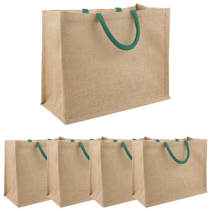 Jute Handbags 5 Natural and Green 42 x 33 x 19 cm