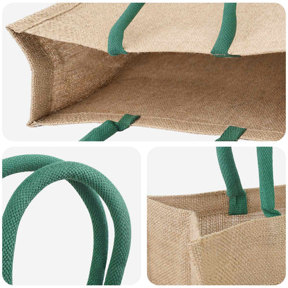 Jute Handbags 10 Natural and Green 42 x 33 x 19 cm
