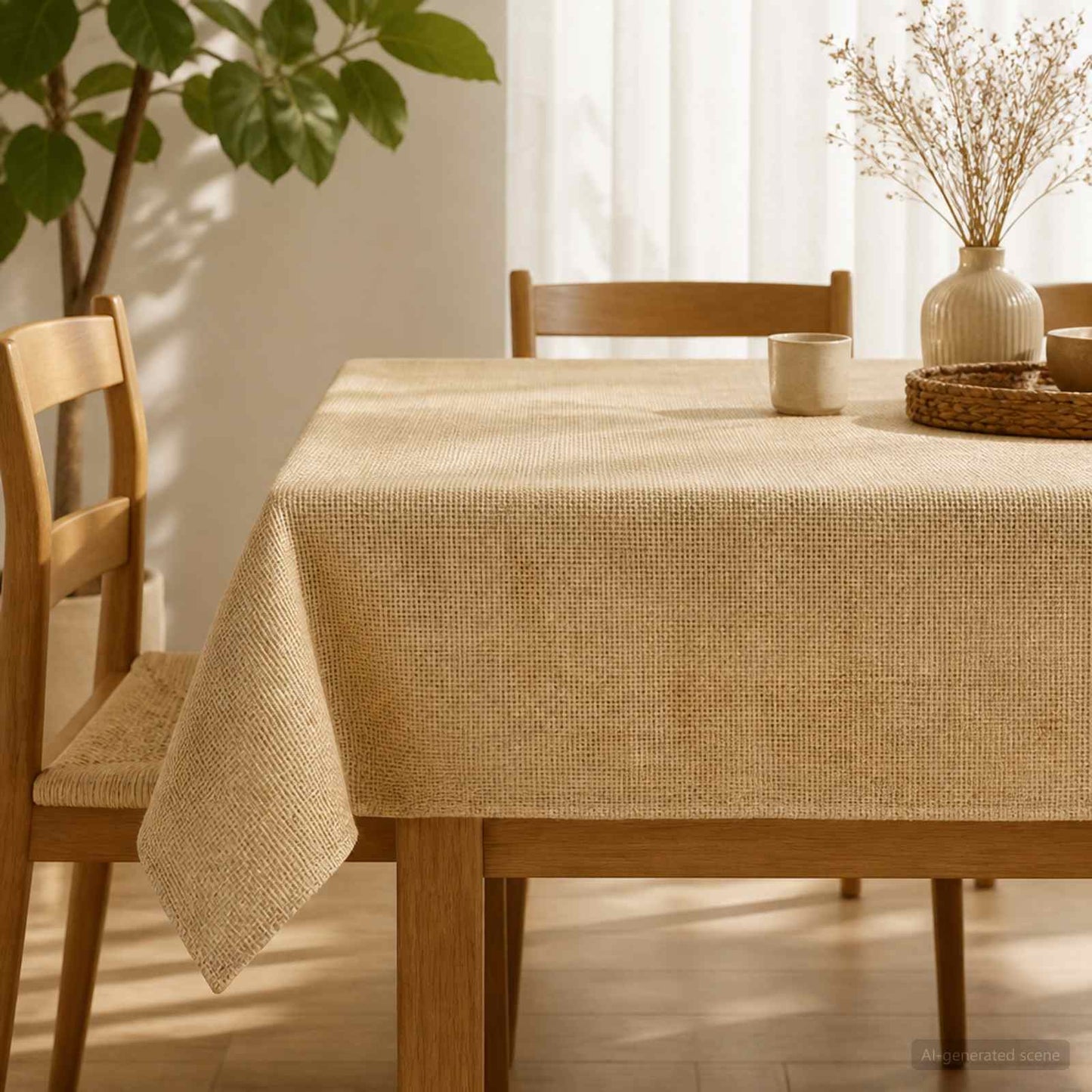 Jute Tablecloth Natural 140 x 300 cm 100% Tossa Jute