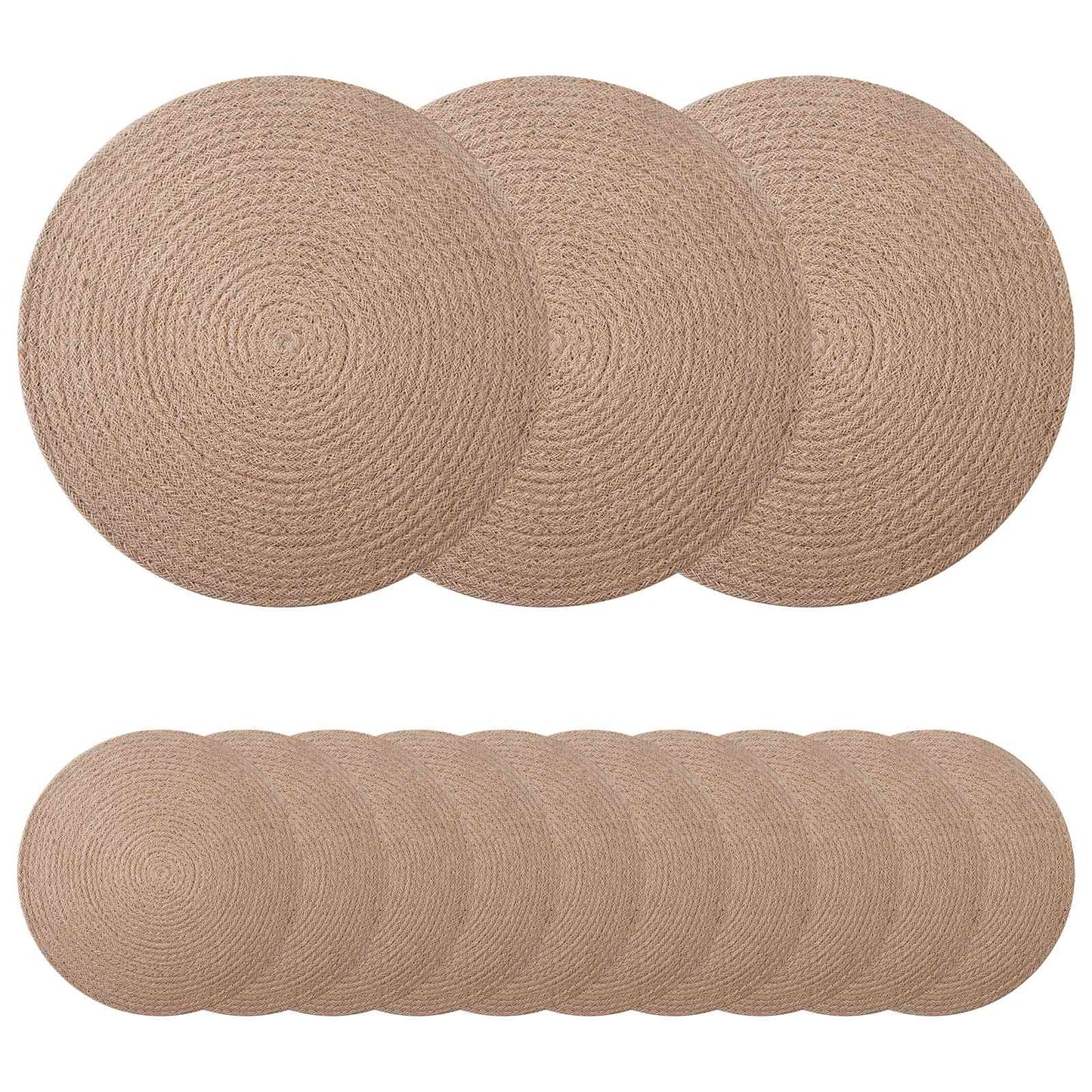 Jute Placemets 50 pcs Natural Ø 30 cm 100% Tossa Jute