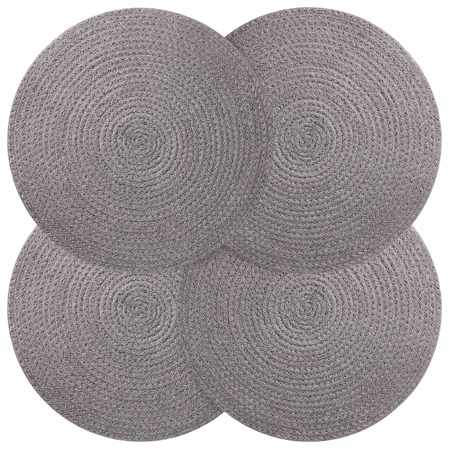 Jute Placemets 4 pcs Grey Ø 30 cm 100% Tossa Jute