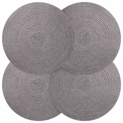 Jute Placemets 4 pcs Grey Ø 30 cm 100% Tossa Jute