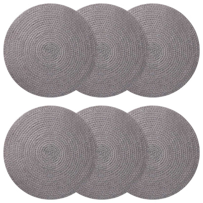 Jute Placemets 6 pcs Grey Ø 30 cm 100% Tossa Jute