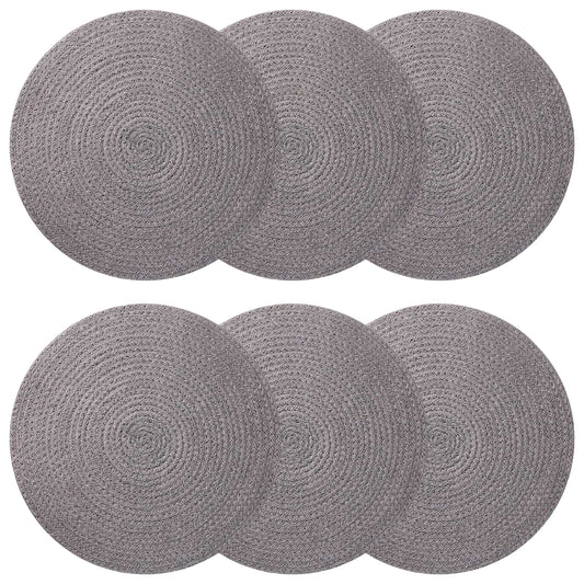 Jute Placemets 6 pcs Grey 100% Tossa Jute