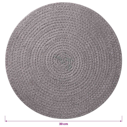 Jute Placemets 6 pcs Grey Ø 30 cm 100% Tossa Jute