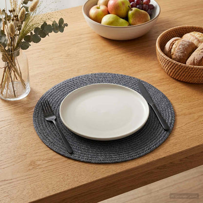 Jute Placemets 12 pcs Dark grey 100% Tossa Jute