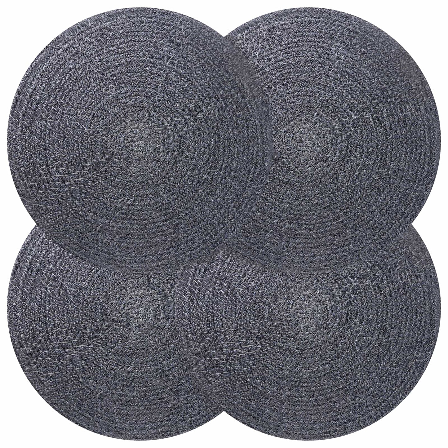 Jute Placemets 4 pcs Dark grey Ø 30 cm 100% Tossa Jute