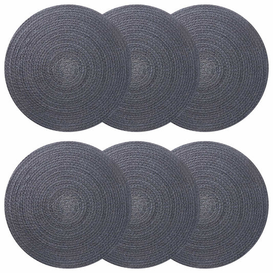 Jute Placemets 6 pcs Dark grey 100% Tossa Jute