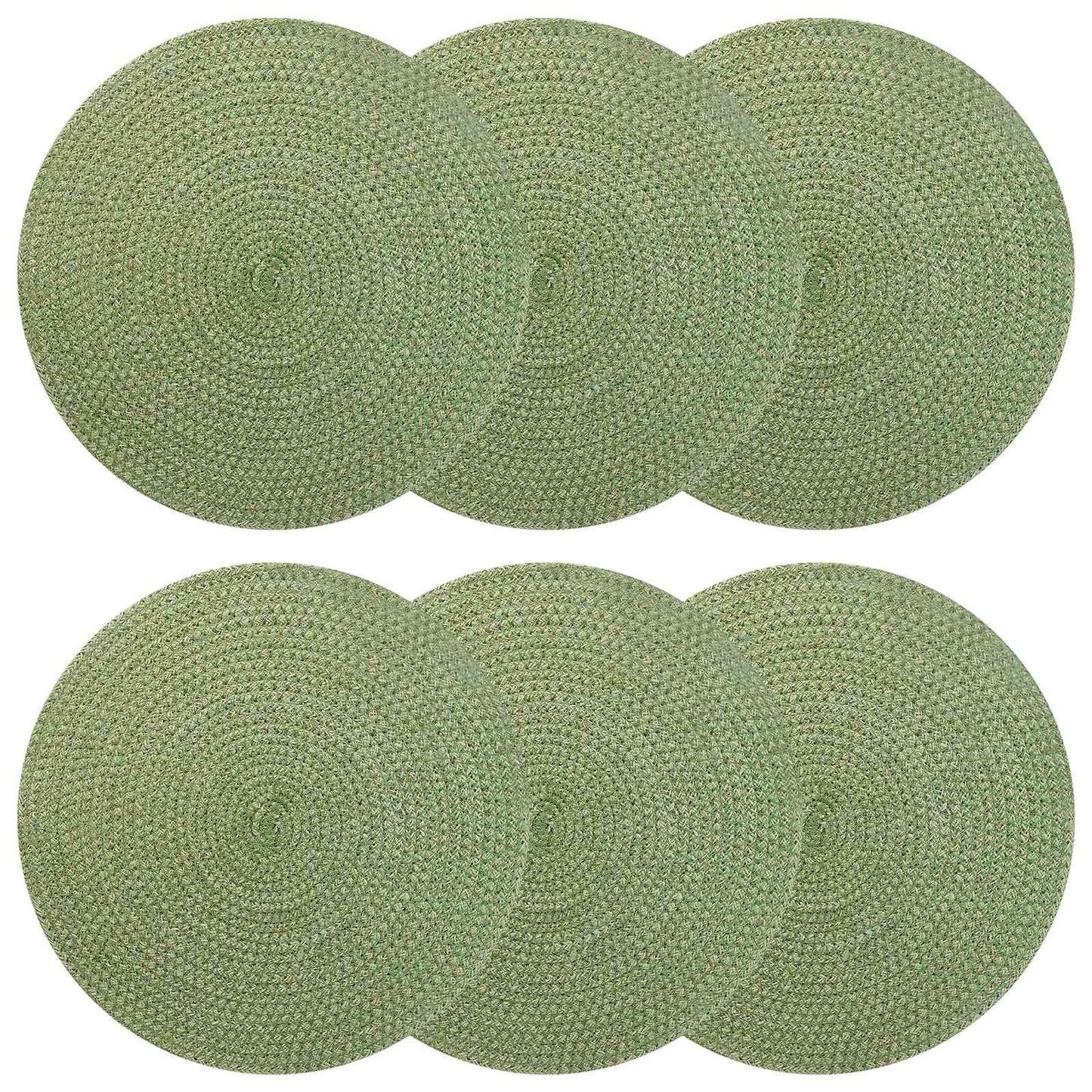 Jute Placemets 6 pcs Olive green Ø 30 cm 100% Tossa Jute