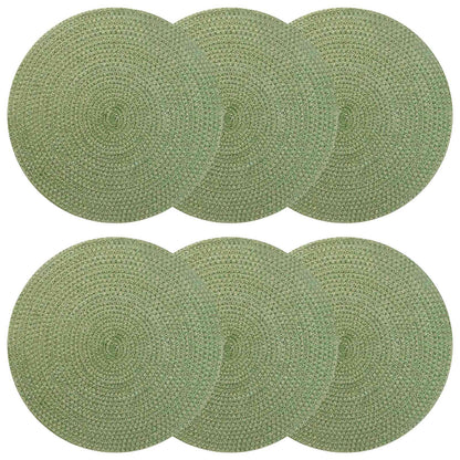 Jute Placemets 6 pcs Olive green Ø 30 cm 100% Tossa Jute