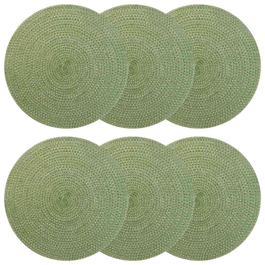 Jute Placemets 6 pcs Olive green 100% Tossa Jute