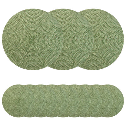 Jute Placemets 12 pcs Olive green Ø 30 cm 100% Tossa Jute