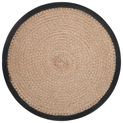 Jute Placemets 4 pcs Natural and Black Ø 30 cm 100% Tossa Jute