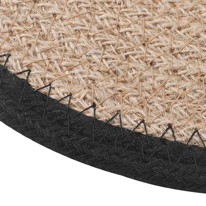Jute Placemets 6 pcs Natural and Black Ø 30 cm 100% Tossa Jute