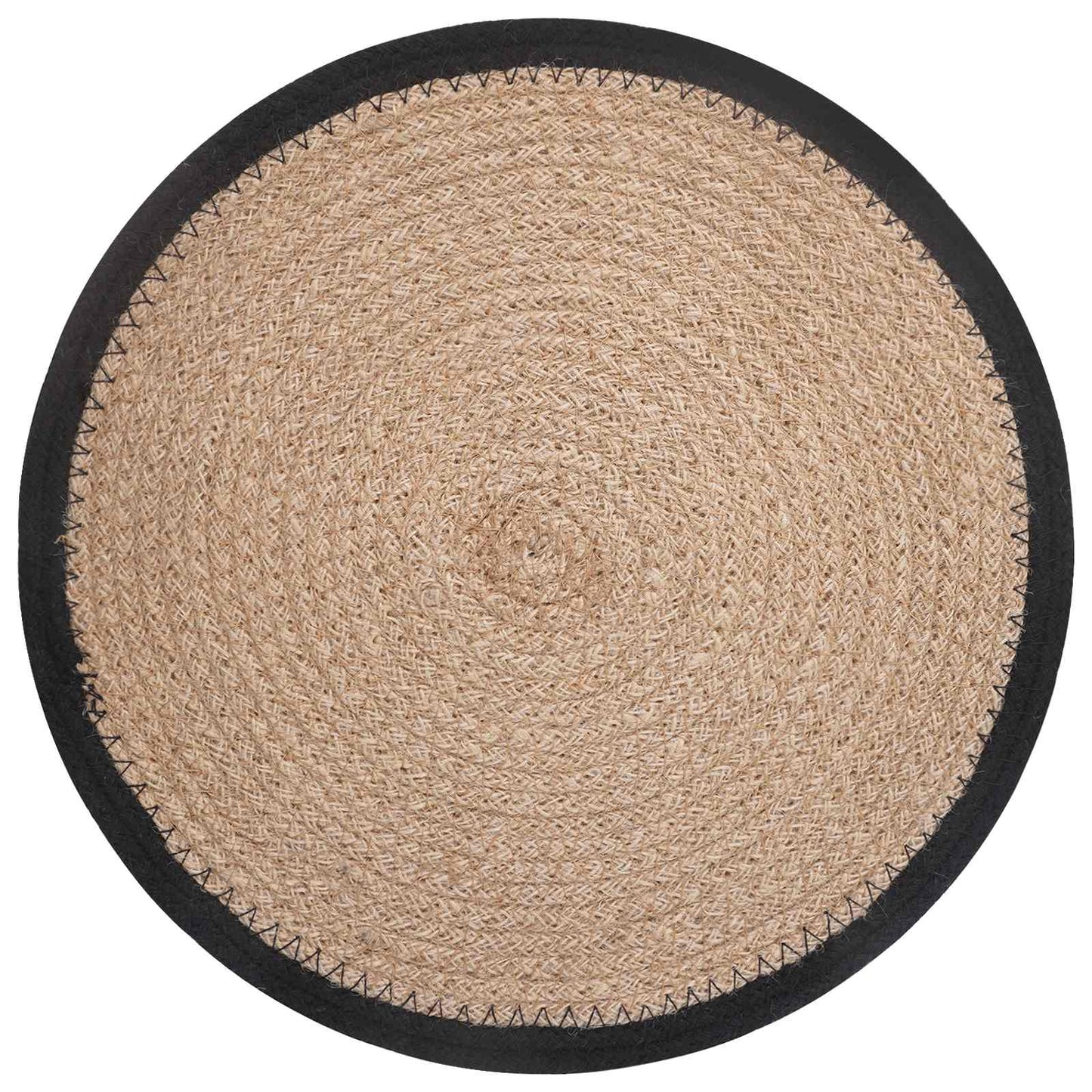 Jute Placemets 12 pcs Natural and Black Ø 30 cm 100% Tossa Jute